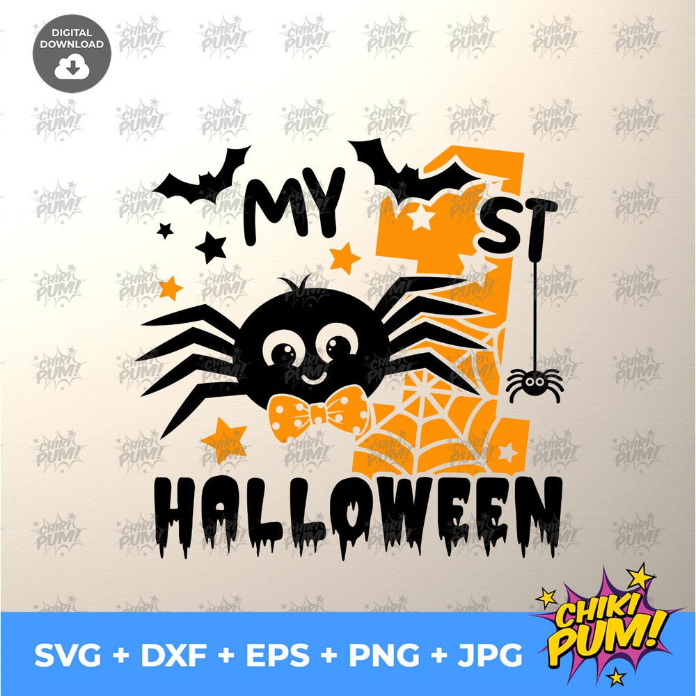 My 1st Halloween Boy svg, My First Halloween svg, Halloween Boy svg, Spider boy svg, Kids Halloween svg Silhouette, files for Cricut - 4.jpg