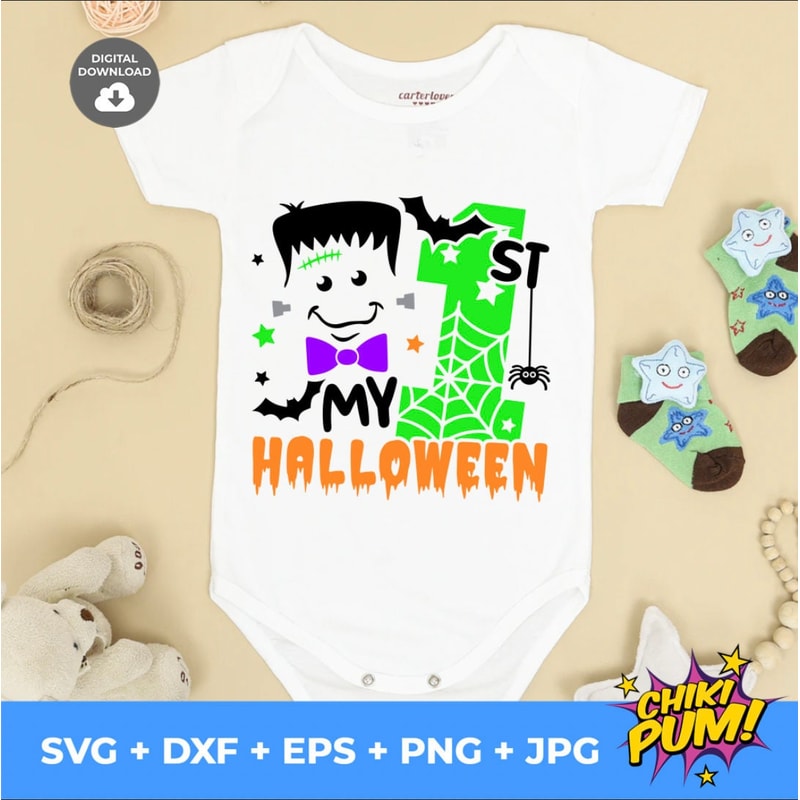 My 1st Halloween Boy svg, My First Halloween svg, Halloween svg, Kids Halloween svg, dxf, pdf, jpeg, png, Silhouette, files for Cricut - 1.jpg