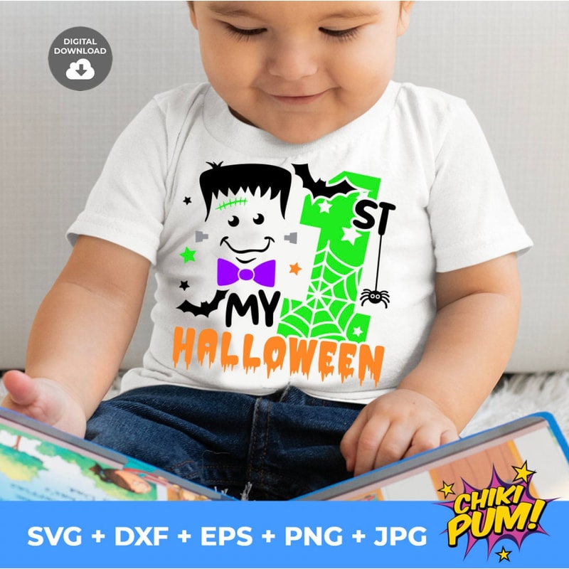 My 1st Halloween Boy svg, My First Halloween svg, Halloween svg, Kids Halloween svg, dxf, pdf, jpeg, png, Silhouette, files for Cricut - 3.jpg