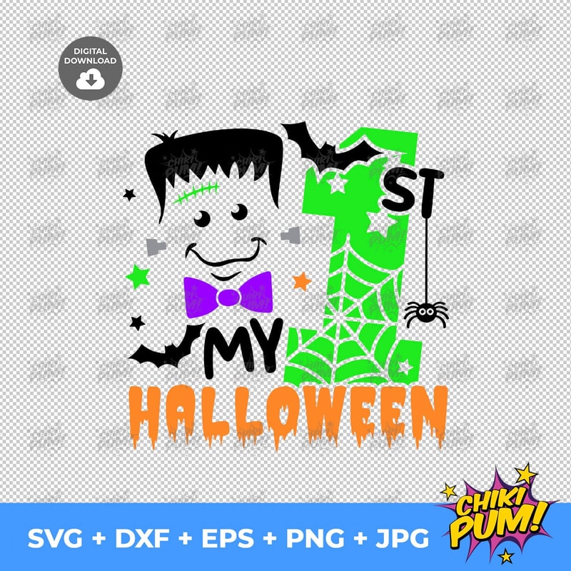 My 1st Halloween Boy svg, My First Halloween svg, Halloween svg, Kids Halloween svg, dxf, pdf, jpeg, png, Silhouette, files for Cricut - 4.jpg