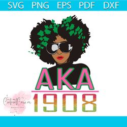 aka 1908 svg, black girl svg, aka svg, 1908 svg, sorority svg