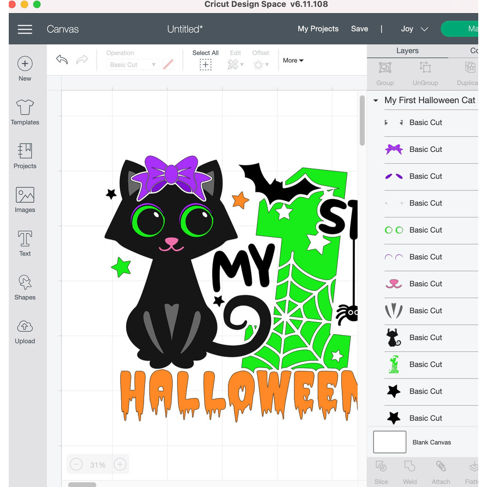 My 1st Halloween Svg, Halloween Girl svg, Cute Black Cat Svg, Cat With Spiderweb Svg, Baby Svg, Silhouette, Cricut, Black Cat cut files - 4.jpg