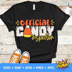 official candy inspector svg, candy corn svg, trick or treat svg, halloween svg, candy svg, silhouette cricut cut files,