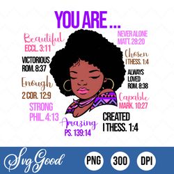 god says you are png, black women, black queen png, afro black queen, afro queen praying, christian png, sublimation, pn