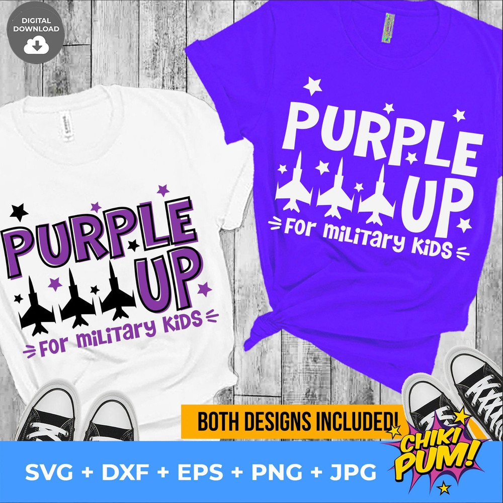 Purple Up for Military kids svg, Month of the Military Child SVG, PNG, DXF, Eps, Jpg, Military Child month cut files - 1.jpg