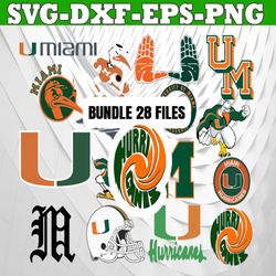 bundle 16 files miami hurricanes football team svg, miami hurricanes svg, n c a a teams svg, n c a a svg, png, dxf, eps,