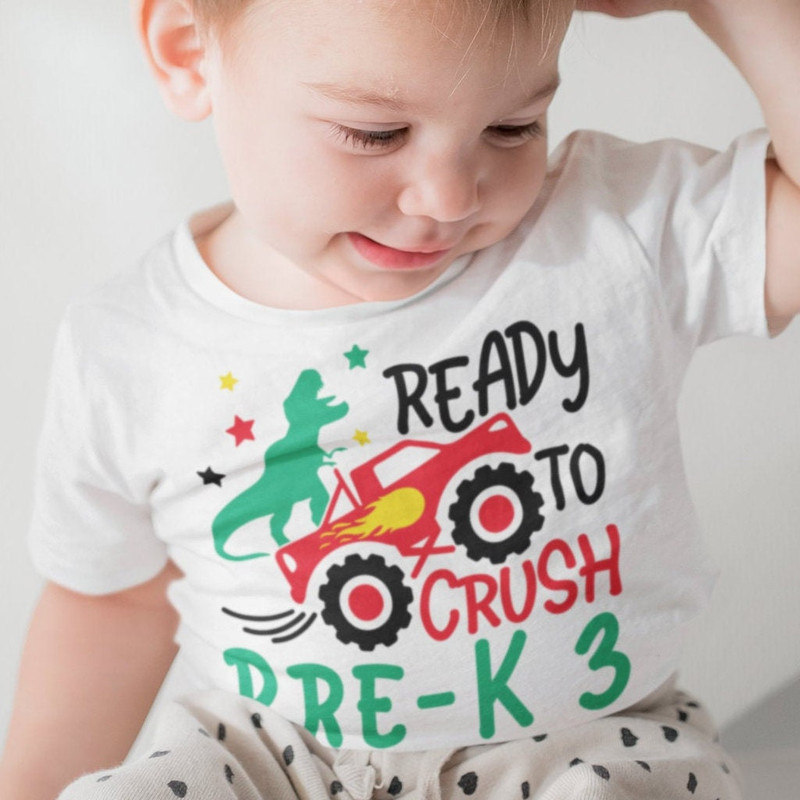 Ready to Crush Pre-K 3 Svg, Back To School Svg, Monster Truck svg, Dinosaur svg, Pre-K 3 svg, Kids, 1st Day of School Cut Files - 3.jpg