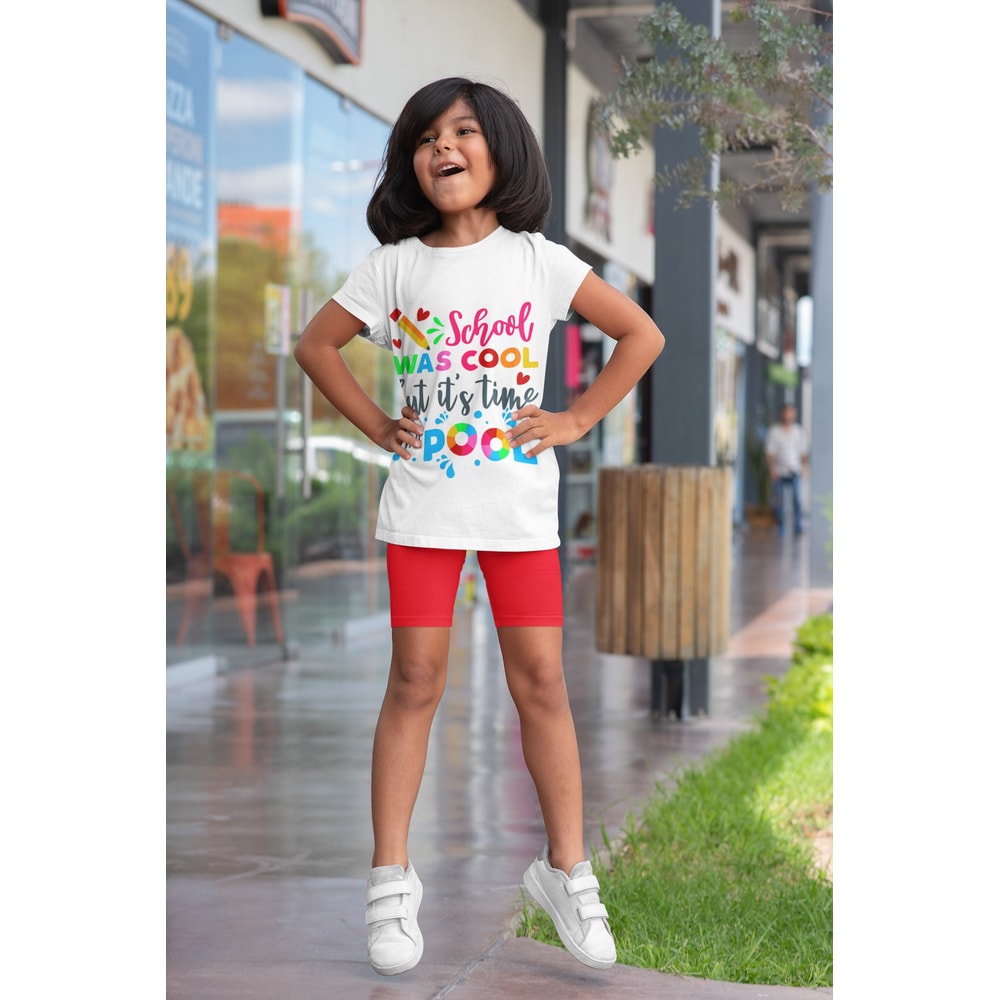 School was cool but its time for the pool SVG, Summertime kids shirt, Last day of school SVG, digital cut files - 2.jpg