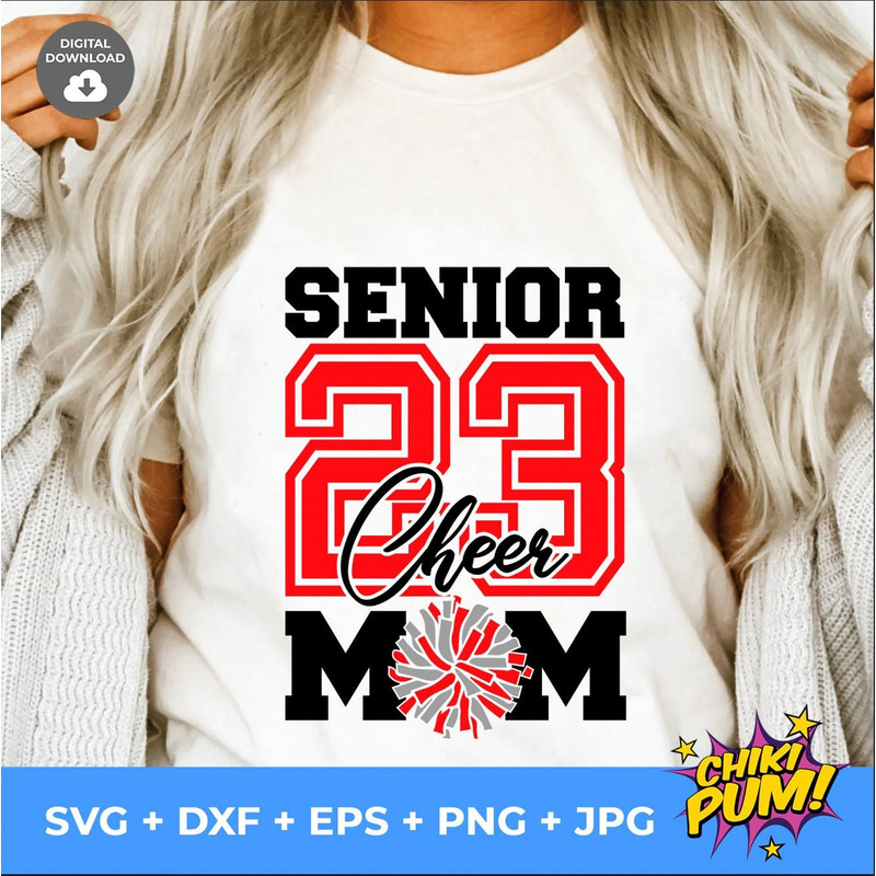 Senior 2023 Svg, Cheer Mom Svg, Football Mom Svg, Mom Shirt Svg Png Eps Dxf Jpg Cut files - 1.jpg