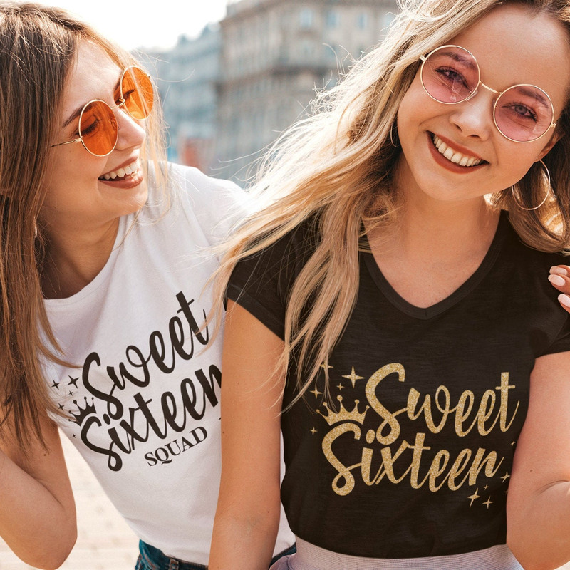 Sweet Sixteen SVG, Sweet Sixteen Squad SVG, Sweet 16 SVG, 16th birthday, Sweet Sixteen cut files - 2.jpg
