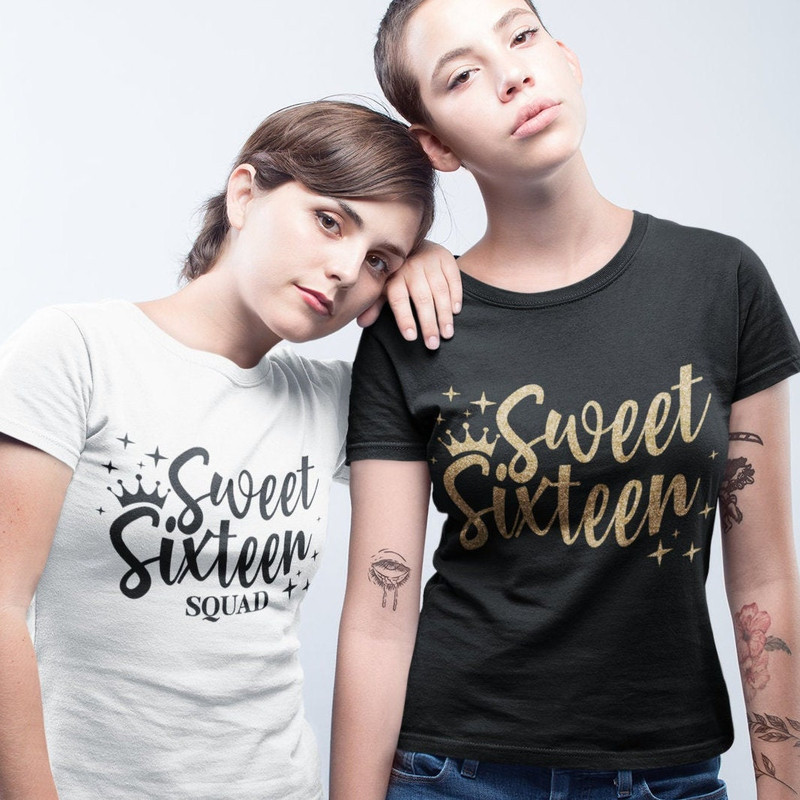 Sweet Sixteen SVG, Sweet Sixteen Squad SVG, Sweet 16 SVG, 16th birthday, Sweet Sixteen cut files - 3.jpg