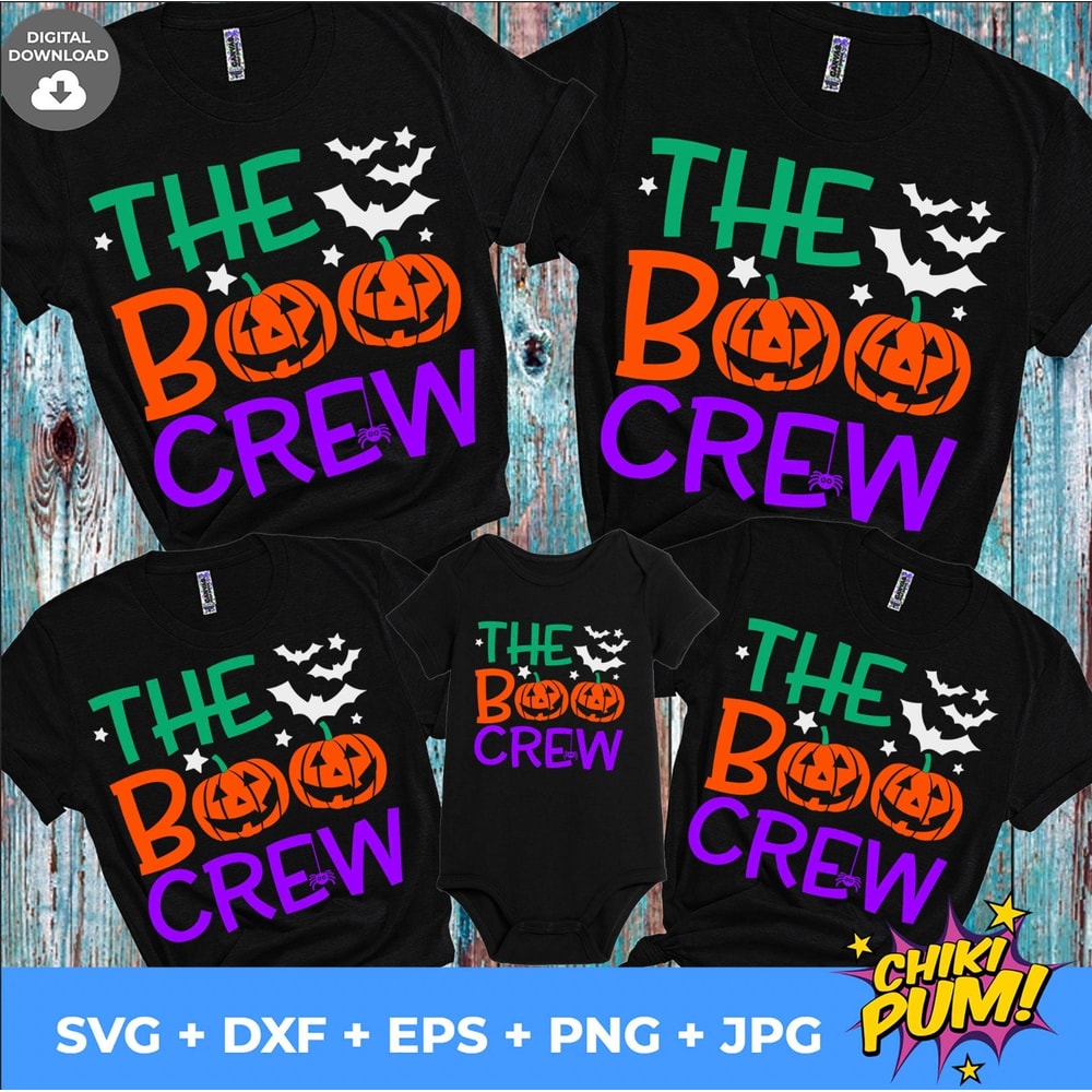 The Boo Crew svg, Halloween svg, Cute Halloween, Funny Halloween, Pumpkins svg, Family Matching shirts, Silhouette, Cricut Cut File - 1.jpg