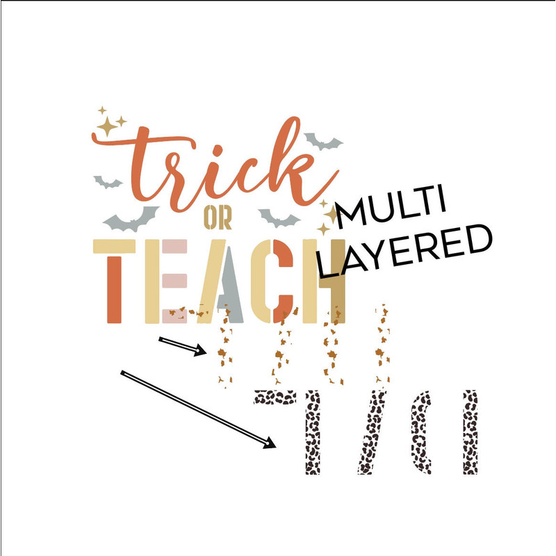 Trick or teach Halloween svg, png, dxf, eps, jpg, School teachers, Halloween fall svg, trick or treat, leopard svg, Instant download - 5.jpg