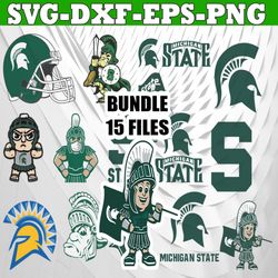 bundle 15 files michigan state football team svg, michigan state svg, n c a a teams svg, n c a a svg, png, dxf, eps, ins