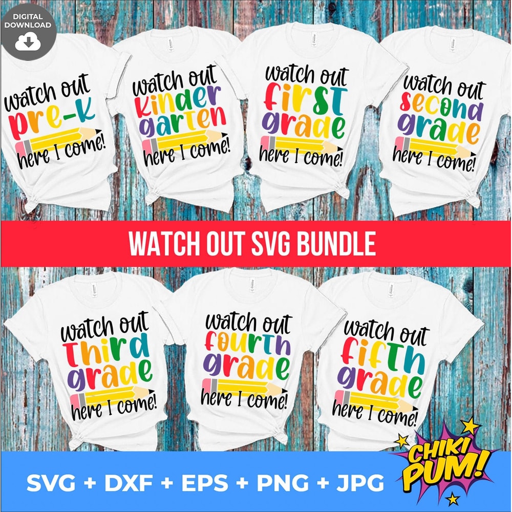 Watch Out SVG Bundle, SVG Cut Files, Hello Grades svg, Instant download, printable vector clip art, Back to School SVG print - 1.jpg