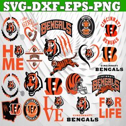 Bundle 22 Files Cincinnati Bengals Football team Svg, Cincinnati Bengals svg, NFL Teams svg, NFL Svg, Png, Dxf, Eps, Ins