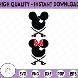 pirate mickey svg, disney mickey pirate svg, pirate mickey ears, pirate minnie svg, mickey and minnie pirate, disney svg