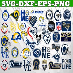Bundle 39 Files Los Angeles Rams Football team Svg, Los Angeles Rams Svg, NFL Teams svg, NFL Svg, Png, Dxf, Eps, Instant