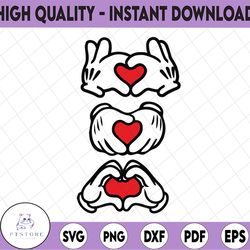 mickey hands love svg, mickey hands svg, cricut svg, mickey svg, cut files, hands love svg, love svg, hands heart svg,mi