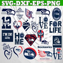 Bundle 22 Files Seattle Seahawks Football team Svg, Seattle Seahawks Svg, NFL Teams svg, NFL Svg, Png, Dxf, Eps, Instant
