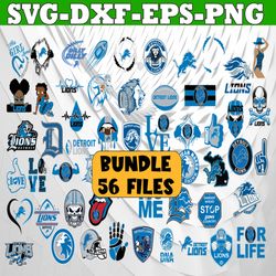 Bundle 56 Files Detroit Lions Football Team Svg, Detroit Lions svg, NFL Teams svg, NFL Svg, Png, Dxf, Eps, Instant Downl