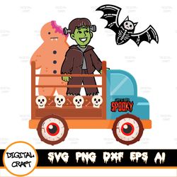 halloween truck svg spooky monster boo, halloween truck svg, halloween svg, hocus pocus svg, black cat svg, halloween tr
