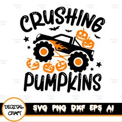crushing pumpkins halloween truck svg,halloween monster truck svg, crushing pumpkins svg, digital download/cricut