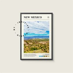 new mexico poster - united states - digital watercolor photo, painted travel print, framed travel photo, wall art, home