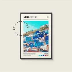 morocco poster - north africa - digital watercolor photo, painted travel print, framed travel photo, wall art, home deco