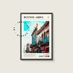 buenos aires poster - argentina - digital watercolor photo, painted travel print, framed travel photo, wall art, home de