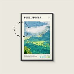 philippines poster - asia - digital watercolor photo, painted travel print, framed travel photo, wall art, home decor, t