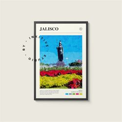 jalisco poster - mexico - digital watercolor photo, painted travel print, framed travel photo, wall art, home decor, tra