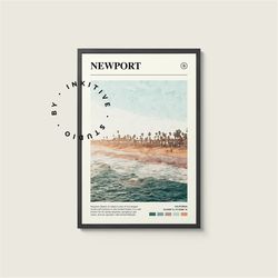 newport beach poster - california - digital watercolor photo, painted travel print, framed travel photo, wall art, home