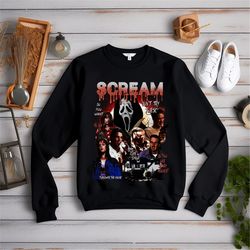 scream vintage halloween png, ghostface shirts, horror movie tee, halloween shirt png, halloween party matching shirt, h