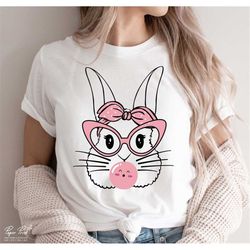 easter bunny with glasses svg, happy easter svg, easter eggs svg, bunnies svg, easter shirt svg, family easter shirt, pn