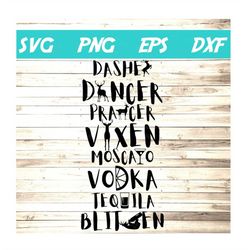 dasher dancer prancer vixen moscato svg