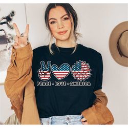 peace love america svg png, american flag sunflower svg, 4th of july svg, sunflower svg, america png, sublimation digita