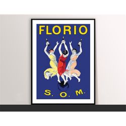 florio s.o.m. vintage poster by leonetto cappiello food&drink poster - art deco, canvas print, gift idea, print buy 2 ge