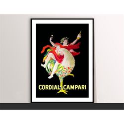 cordial campari liquor vintage poster by leonetto cappiello food&drink poster - art deco, canvas print, gift idea, print