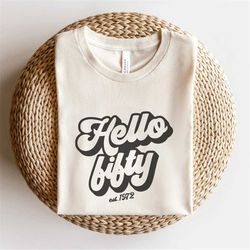 hello fifty svg, 50th birthday svg