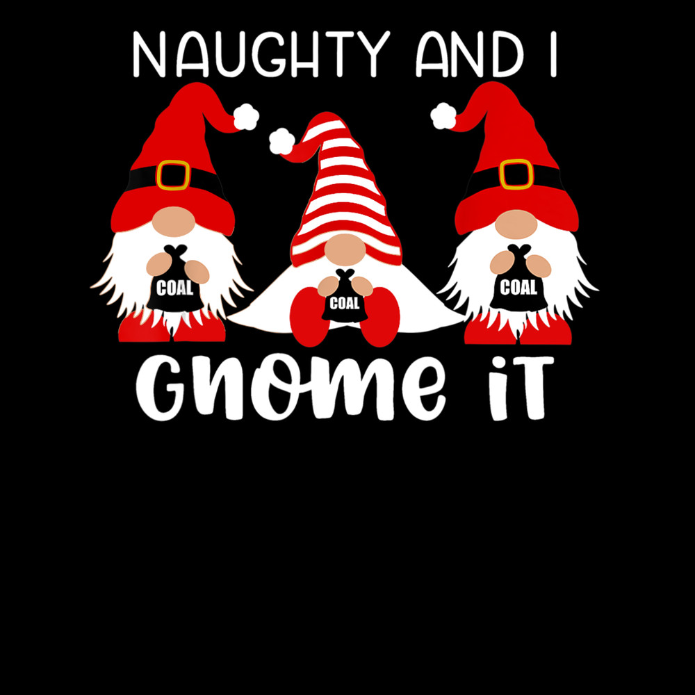 Cute Christmas Gnome Gnomies Three Gnomes Naughty Or Nice T-Shirt.jpg