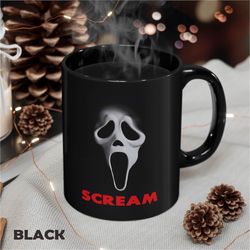 scream mask mug -scream mug,scream cup,scream coffee mug,scream coffee cup,scream movie merch,michael myers coffee mug,h