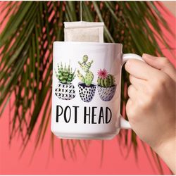 plant lover gift, plant lady, floral mug, pot head, plant mom dad, cactus, boho mug, nature lover, gardener gift! big co