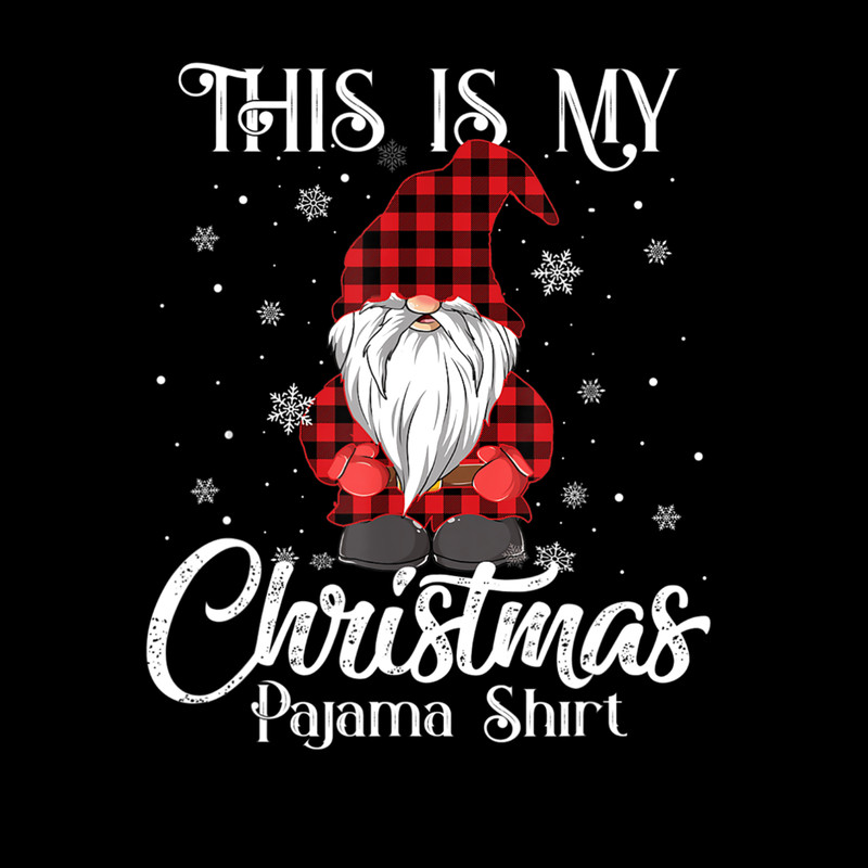 Funny Gnome Christmas Buffalo Plaid Pajama Matching Gift T-Shirt.jpg