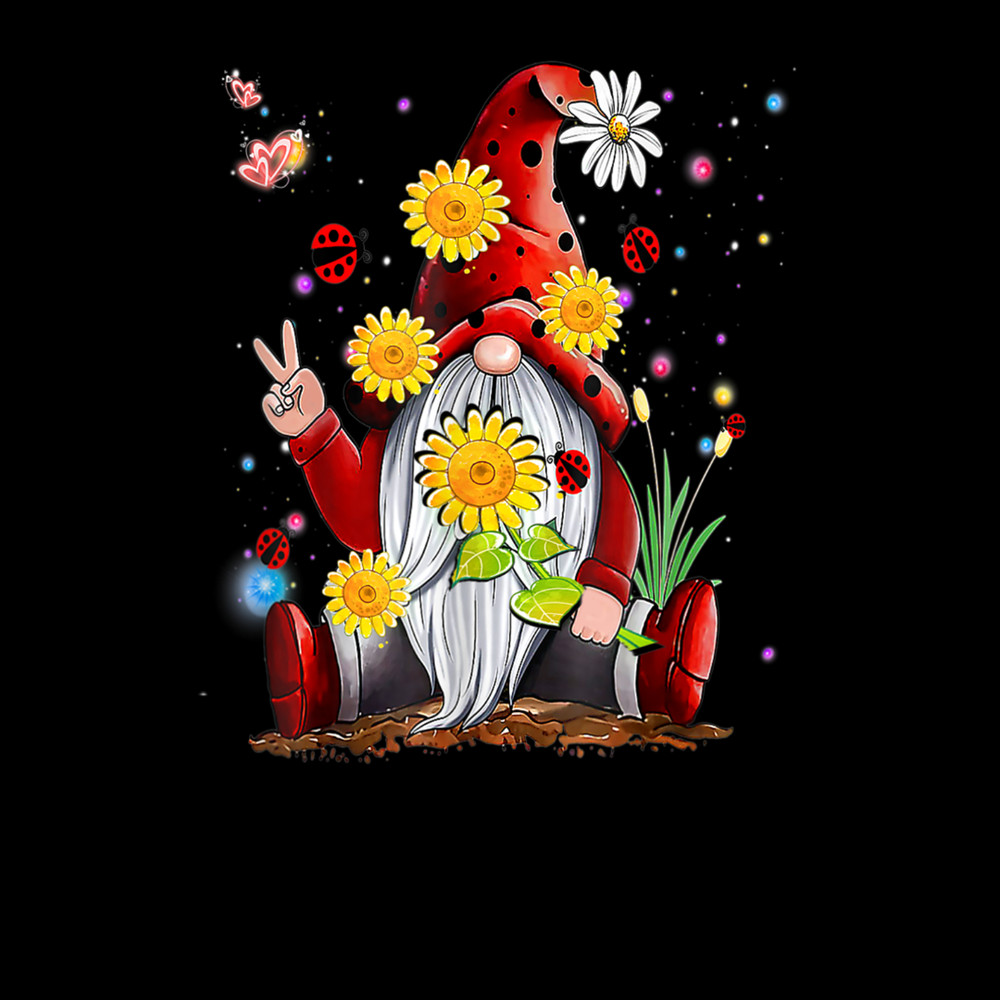 Gnome Funny Gnomies Daisy Flower Hippie Leopard T-Shirt.jpg