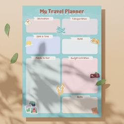 travel green voyage eco-friendly itinerary planner for sustainable adventures | digital printable travel planner a4