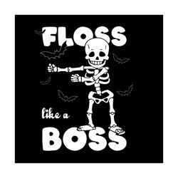 hot floss like a boss human skeleton boys girl kids halloween svg happy halloween vector svg, halloween skeleton funny g