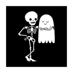 funny halloween skeleton and ghost halloween svg happy halloween vector svg, halloween skeleton funny gift for halloween