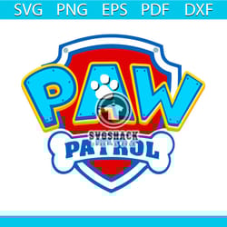 logo paw patrol birthday party svg png dxf, chase vector svg, trending svg