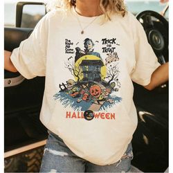 vintage michael myers halloween shirt, horror movie shirt, myers thriller t-shirt friday the 13th horror, halloween part